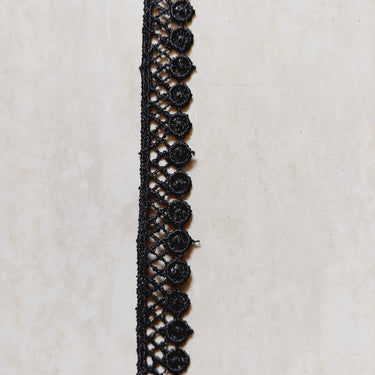 Black Thread Trim, Cotton Lace Trim, Circle Wheel Trim